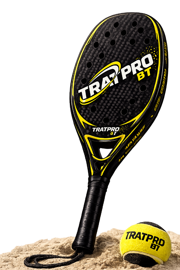 Raquete TRATPRO BT com bola na areia